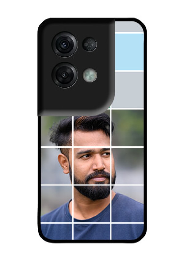 Oppo Reno 8 Pro 5G Photo Printing on Glass Case - with white box pattern