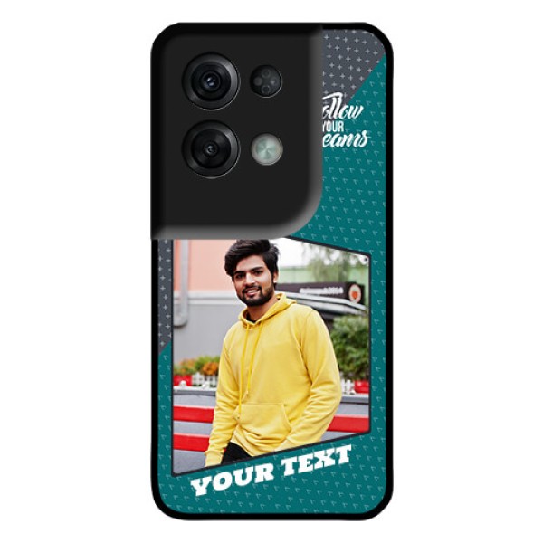Oppo Reno 8 Pro 5G Personalized Glass Phone Case - Background Pattern Design with Quote