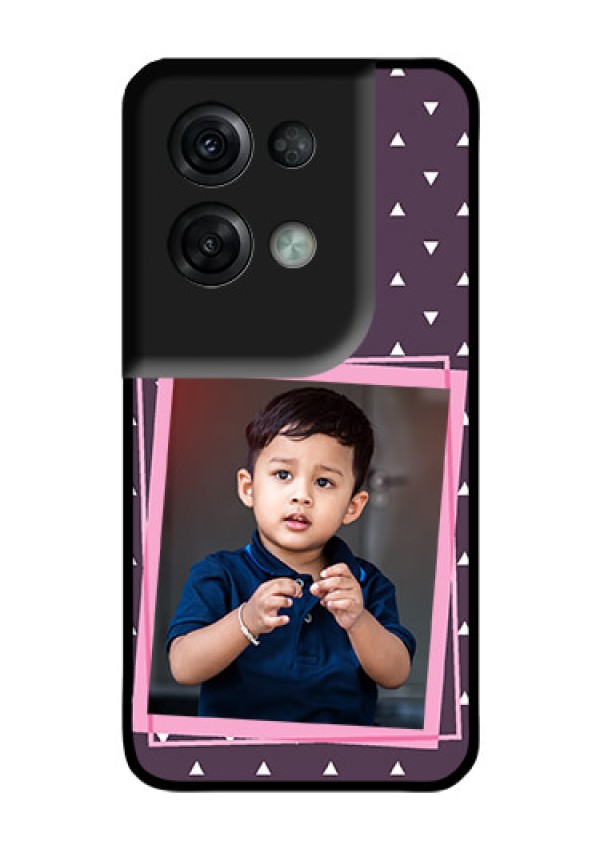 Oppo Reno 8 Pro 5G Custom Glass Mobile Case - Triangle Pattern Dotted Design