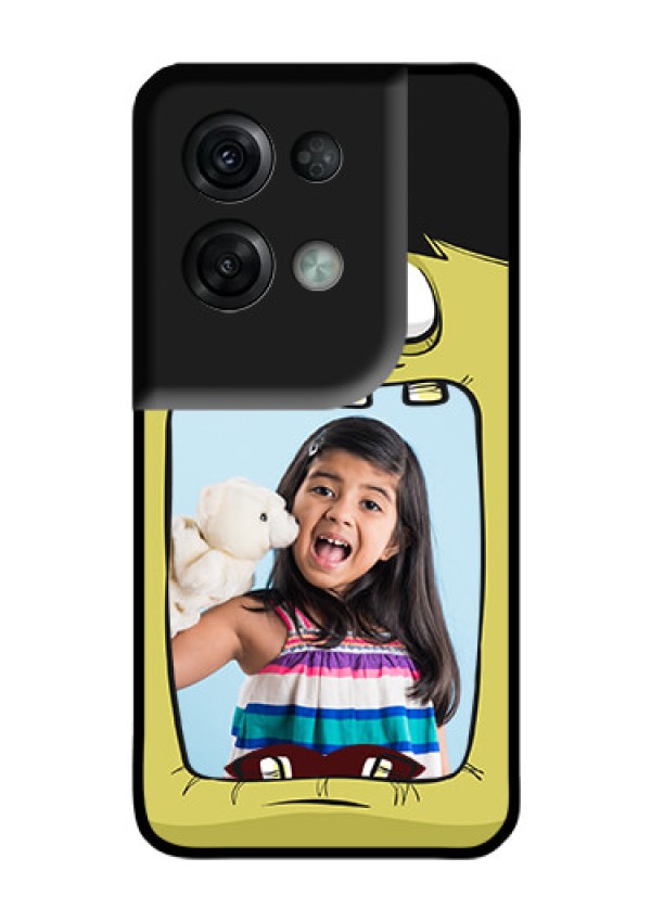 Oppo Reno 8 Pro 5G Personalized Glass Phone Case - Cartoon monster back case Design