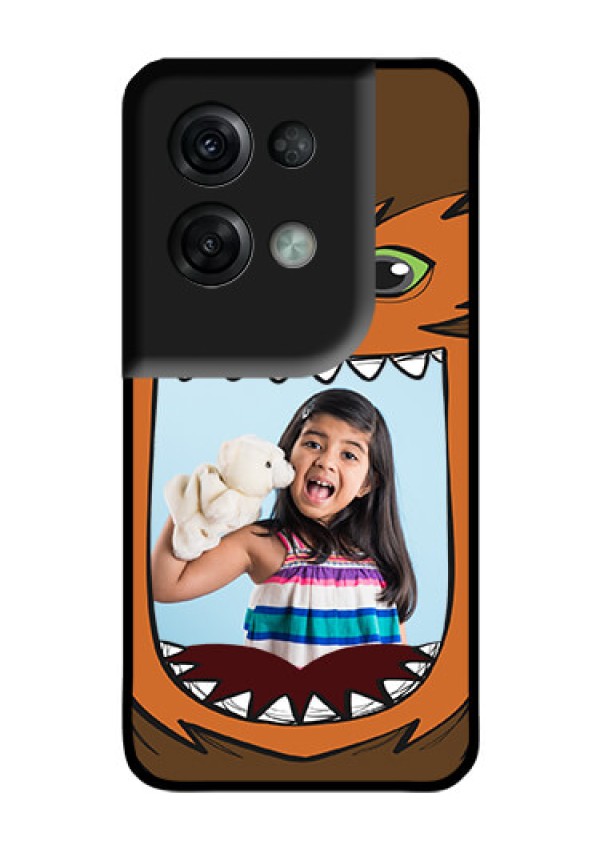 Oppo Reno 8 Pro 5G Photo Printing on Glass Case - Owl Monster Back Case Design