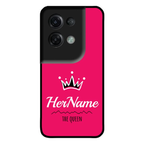 Oppo Reno 8 Pro 5G Glass Phone Case Queen with Name Oppo Reno 8 Pro 5G Glass Phone Case Queen with Name