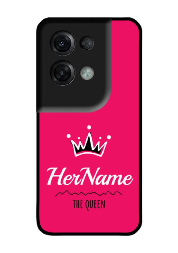 Oppo Reno 8 Pro 5G Glass Phone Case Queen with Name