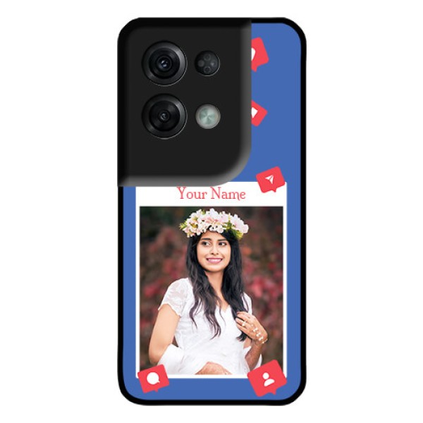 Oppo Reno 8 Pro 5G Custom Glass Phone Case - Like Share And Comment Design