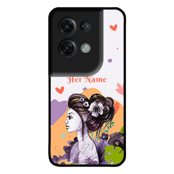 Oppo Reno 8 Pro 5G Personalized Glass Phone Case - Woman And Nature Design