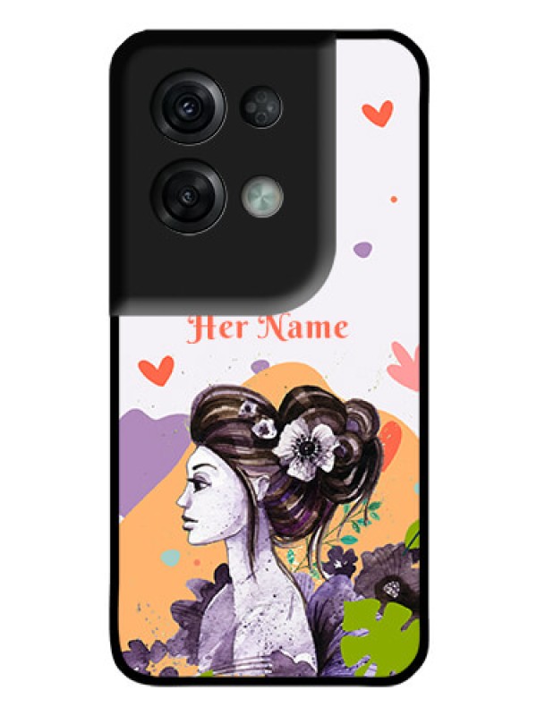 Custom Oppo Reno 8 Pro 5G Personalized Glass Phone Case - Woman And Nature Design
