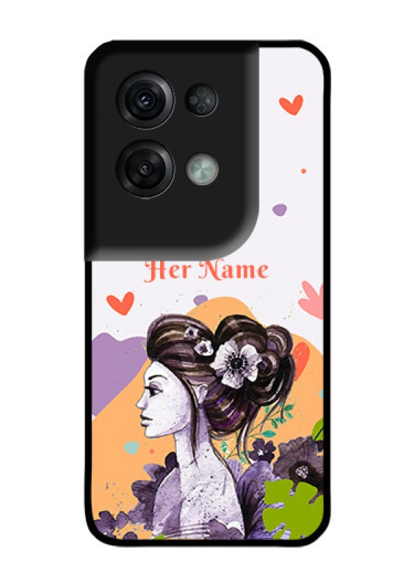 Oppo Reno 8 Pro 5G Personalized Glass Phone Case - Woman And Nature Design