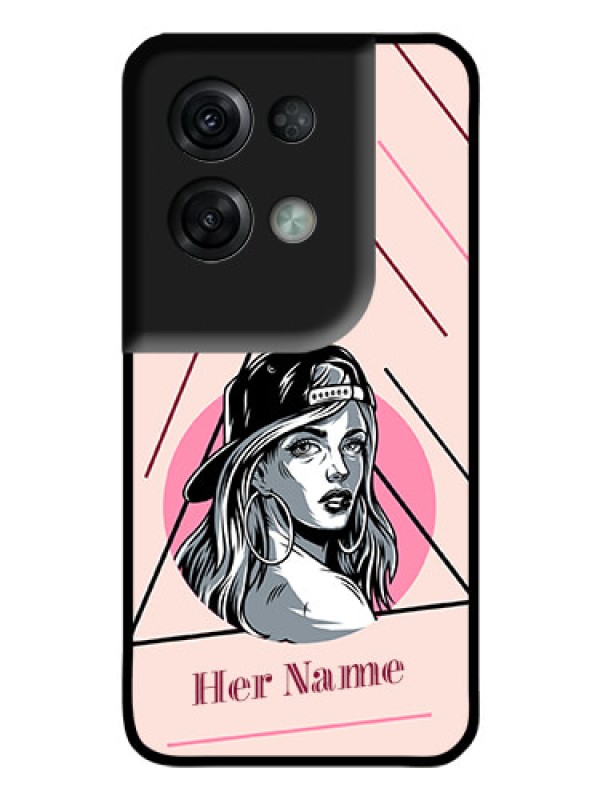 Custom Oppo Reno 8 Pro 5G Personalized Glass Phone Case - Rockstar Girl Design