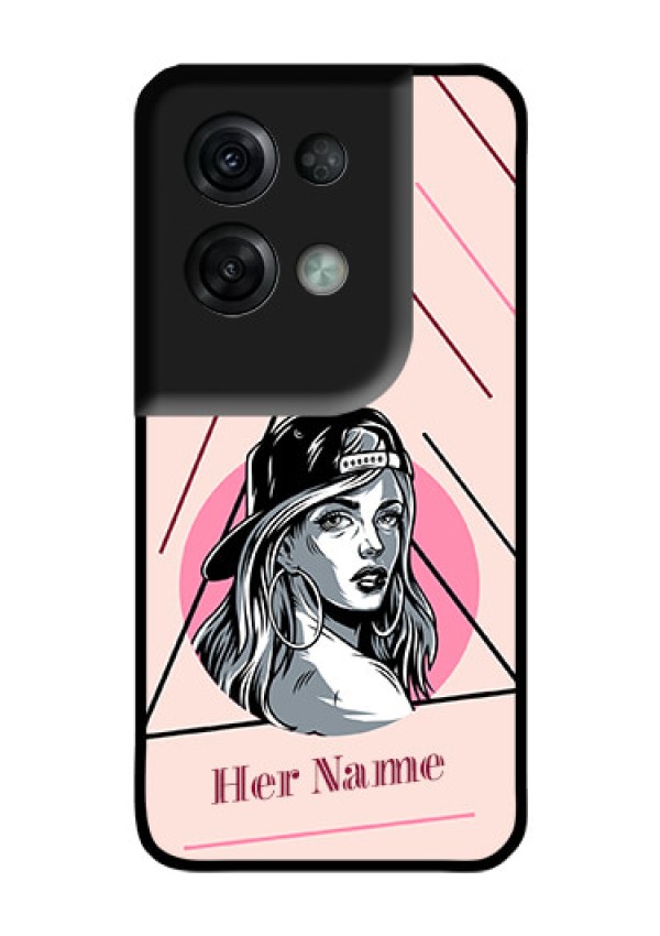 Oppo Reno 8 Pro 5G Personalized Glass Phone Case - Rockstar Girl Design