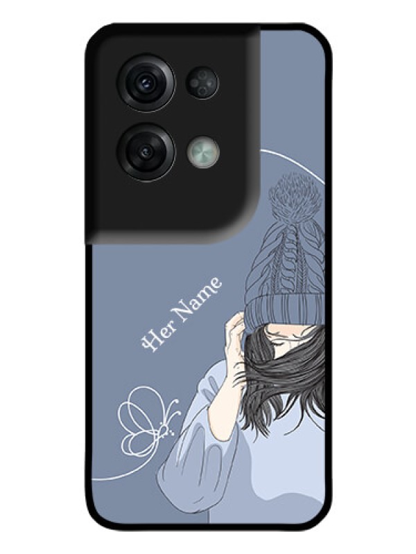 Custom Oppo Reno 8 Pro 5G Custom Glass Mobile Case - Girl in winter outfit Design
