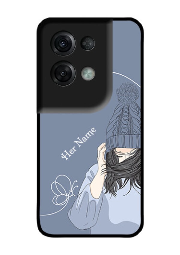 Oppo Reno 8 Pro 5G Custom Glass Mobile Case - Girl in winter outfit Design
