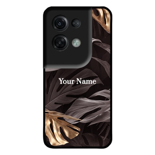 Oppo Reno 8 Pro 5G Personalised Glass Phone Case - Wild Leaves digital paint Design Oppo Reno 8 Pro 5G Personalised Glass Phone Case - Wild Leaves digital paint Design