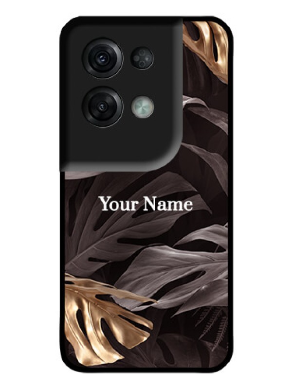 Custom Oppo Reno 8 Pro 5G Personalised Glass Phone Case - Wild Leaves digital paint Design