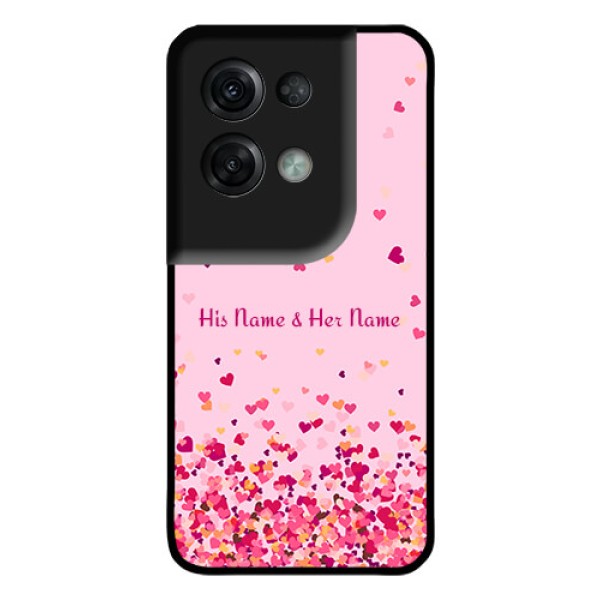 Oppo Reno 8 Pro 5G Photo Printing on Glass Case - Floating Hearts Design