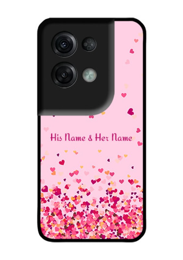 Oppo Reno 8 Pro 5G Photo Printing on Glass Case - Floating Hearts Design