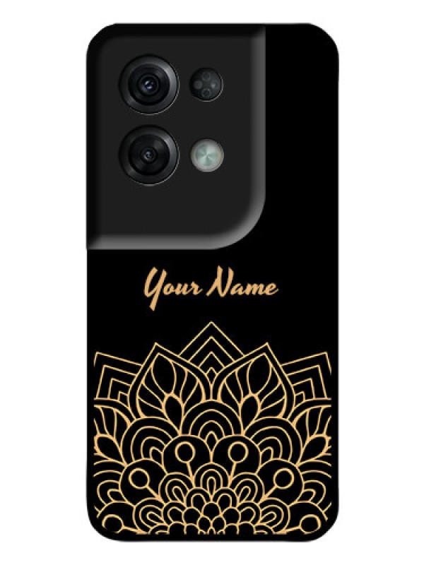 Custom Oppo Reno 8 Pro 5G Custom Glass Phone Case - Golden mandala Design
