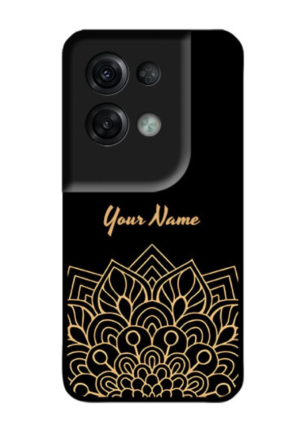 Oppo Reno 8 Pro 5G Custom Glass Phone Case - Golden mandala Design