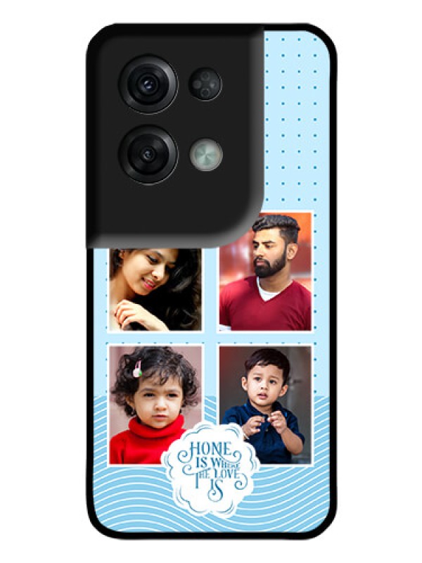 Custom Oppo Reno 8 Pro 5G Custom Glass Phone Case - Cute love quote with 4 pic upload Design