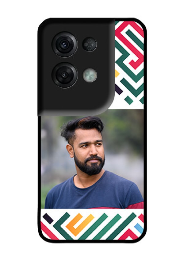 Oppo Reno 8 Pro 5G Personalized Glass Phone Case - Colorful Maze Pattern Design
