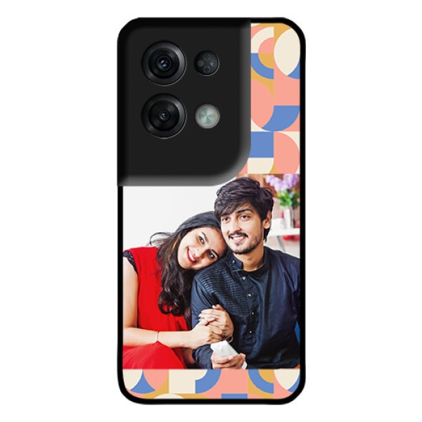 Oppo Reno 8 Pro 5G Photo Printing on Glass Case - Semi-circle Maze Pattern Design Oppo Reno 8 Pro 5G Photo Printing on Glass Case - Semi-circle Maze Pattern Design