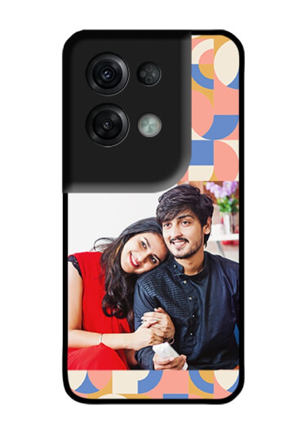 Oppo Reno 8 Pro 5G Photo Printing on Glass Case - Semi-circle Maze Pattern Design