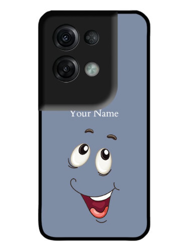 Custom Oppo Reno 8 Pro 5G Photo Printing on Glass Case - Laughing Cartoon Face Design