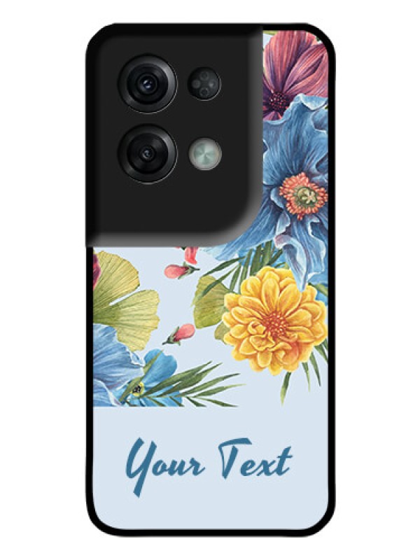 Custom Oppo Reno 8 Pro 5G Custom Glass Mobile Case - Stunning Watercolored Flowers Painting Design
