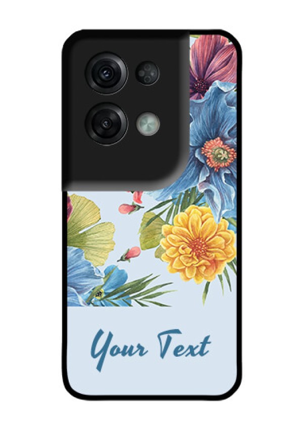 Oppo Reno 8 Pro 5G Custom Glass Mobile Case - Stunning Watercolored Flowers Painting Design