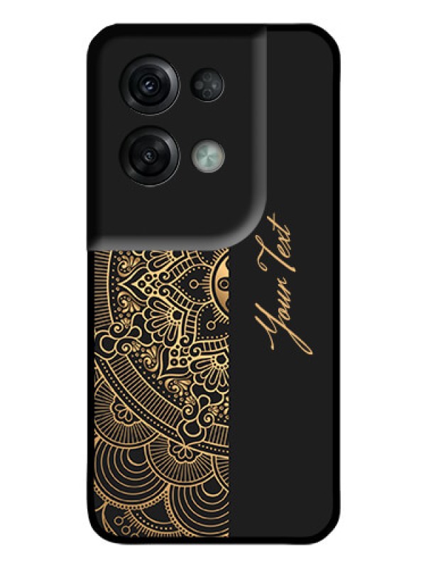 Custom Oppo Reno 8 Pro 5G Photo Printing on Glass Case - Mandala art with custom text Design