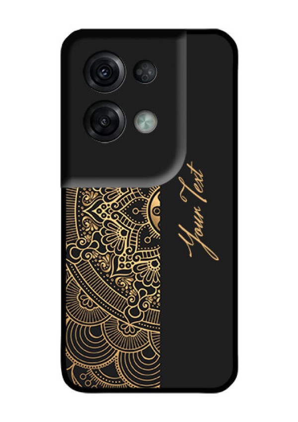 Oppo Reno 8 Pro 5G Photo Printing on Glass Case - Mandala art with custom text Design
