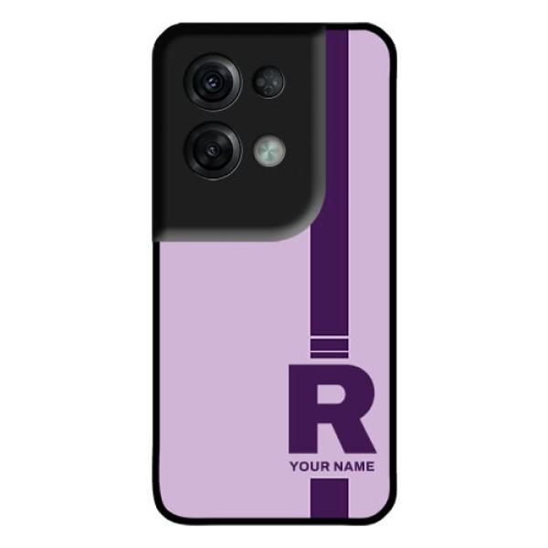 Oppo Reno 8 Pro 5G Photo Printing on Glass Case - Simple dual tone stripe with name Design