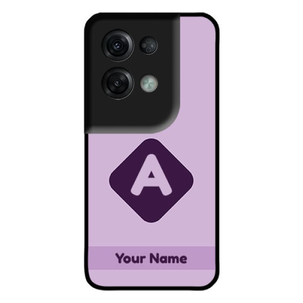 Oppo Reno 8 Pro 5G Custom Glass Mobile Case - Custom Letter in curved badge Design
