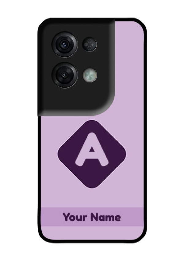 Oppo Reno 8 Pro 5G Custom Glass Mobile Case - Custom Letter in curved badge Design