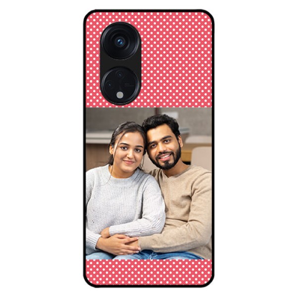 Oppo Reno 8T 5G Custom Glass Phone Case - White Dotted Design