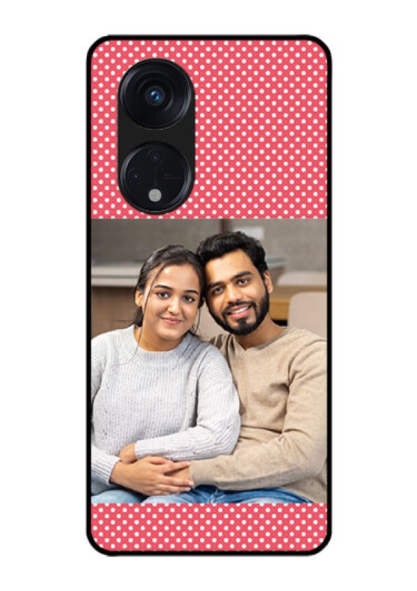 Oppo Reno 8T 5G Custom Glass Phone Case - White Dotted Design