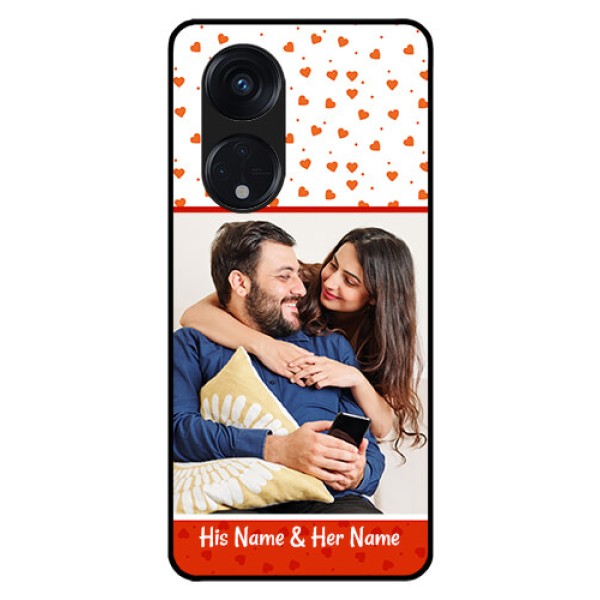 Oppo Reno 8T 5G Custom Glass Phone Case - Orange Love Symbol Design Oppo Reno 8T 5G Custom Glass Phone Case - Orange Love Symbol Design