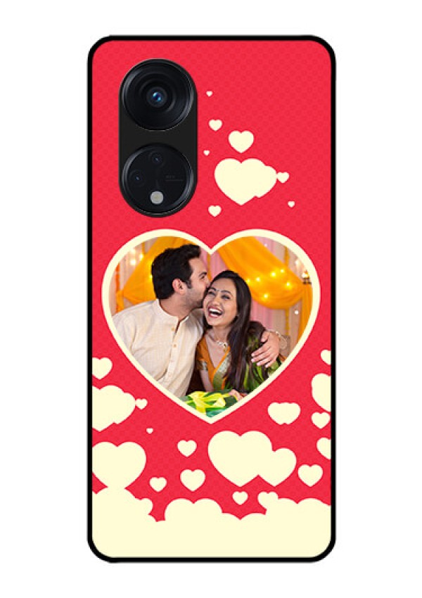 Oppo Reno 8T 5G Custom Glass Mobile Case - Love Symbols Phone Cover Design