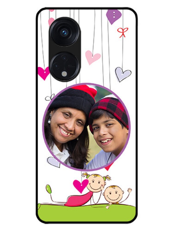 Custom Oppo Reno 8T 5G Photo Printing on Glass Case - Cute Kids Phone Case Design