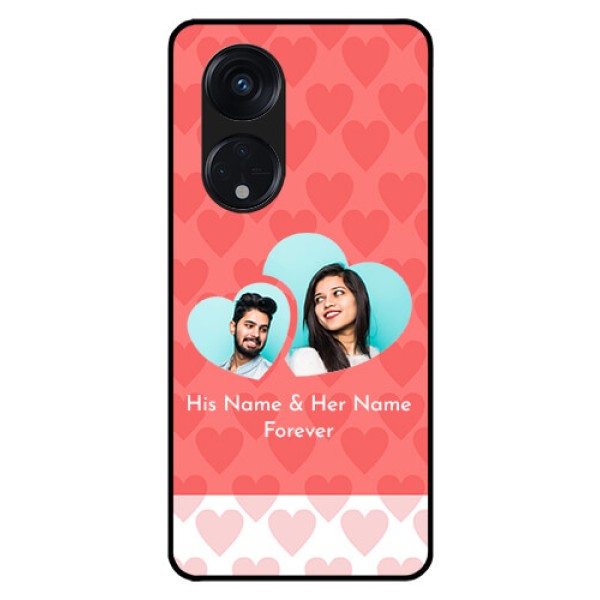 Oppo Reno 8T 5G Personalized Glass Phone Case - Couple Pic Upload Design