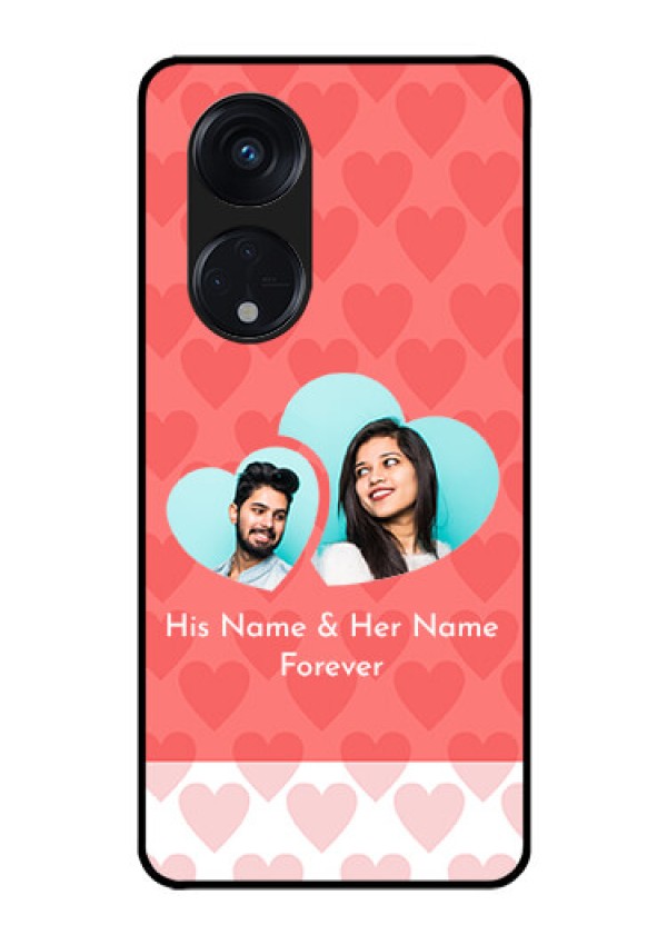 Oppo Reno 8T 5G Personalized Glass Phone Case - Couple Pic Upload Design