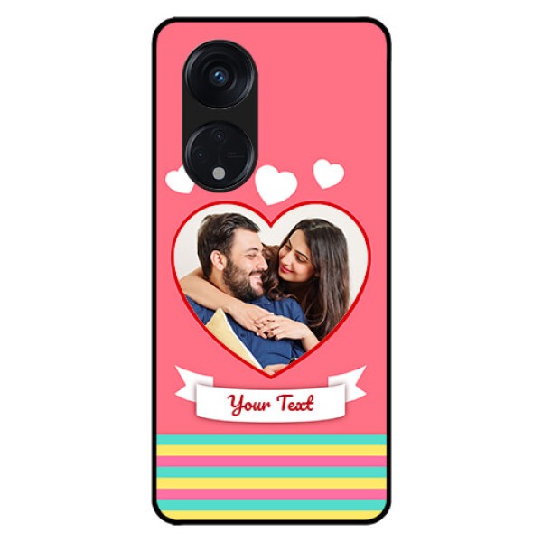 Oppo Reno 8T 5G Photo Printing on Glass Case - Love Doodle Design