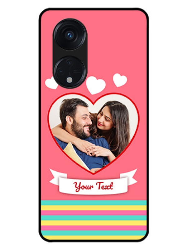 Custom Oppo Reno 8T 5G Photo Printing on Glass Case - Love Doodle Design
