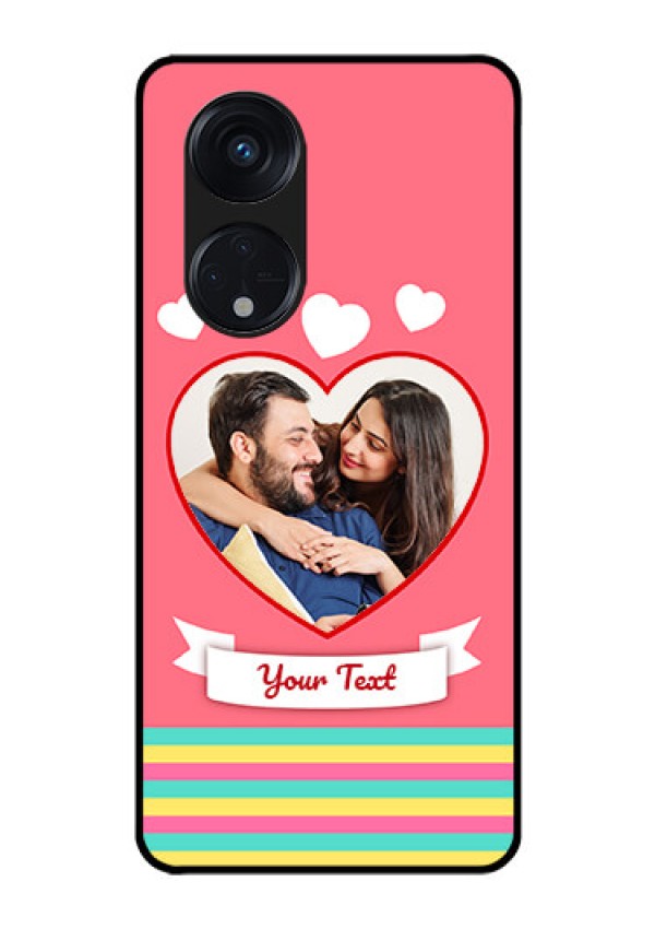 Oppo Reno 8T 5G Photo Printing on Glass Case - Love Doodle Design