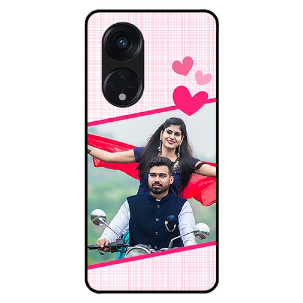 Oppo Reno 8T 5G Custom Glass Phone Case - Love Shape Heart Design