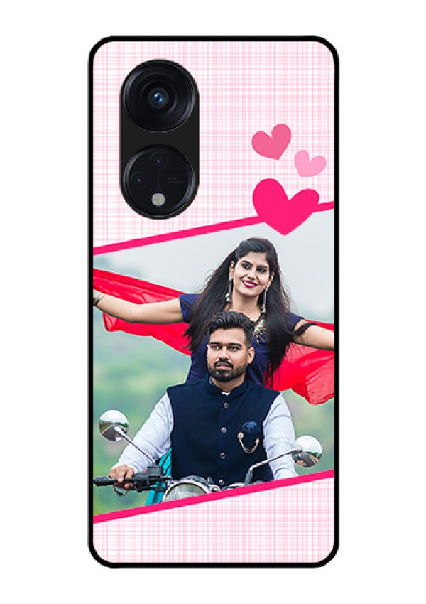 Oppo Reno 8T 5G Custom Glass Phone Case - Love Shape Heart Design