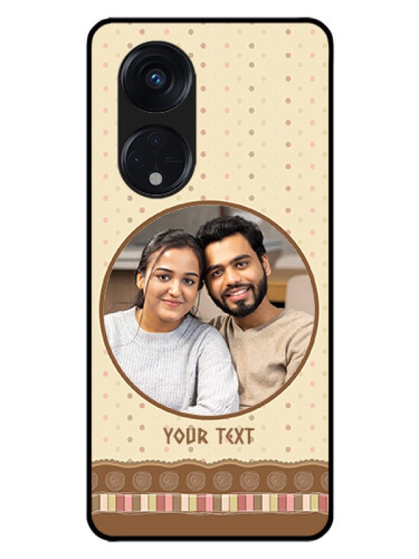 Custom Oppo Reno 8T 5G Custom Glass Mobile Case - Brown Dotted Mobile Case Design