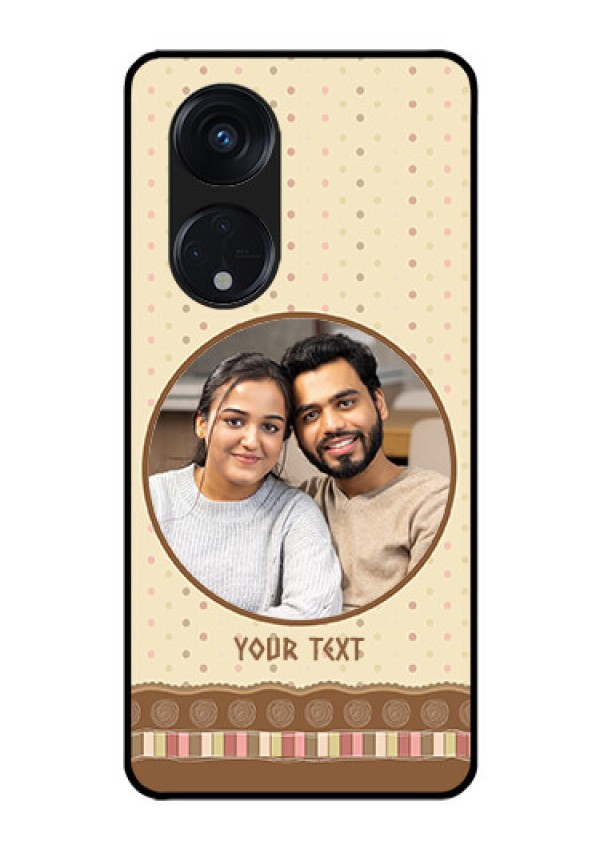 Oppo Reno 8T 5G Custom Glass Mobile Case - Brown Dotted Mobile Case Design