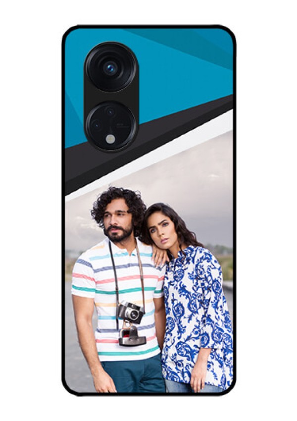Oppo Reno 8T 5G Photo Printing on Glass Case - Simple Pattern Photo Upload Design