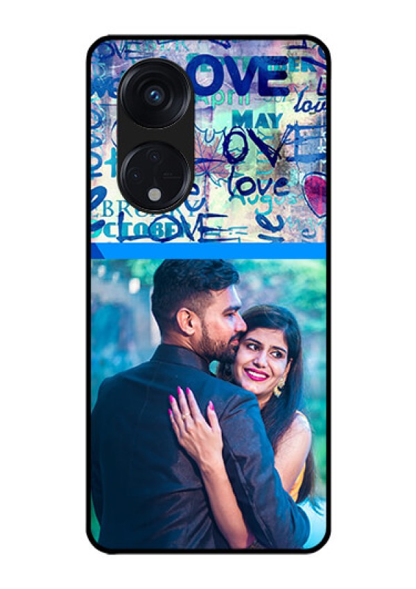 Oppo Reno 8T 5G Custom Glass Mobile Case - Colorful Love Design