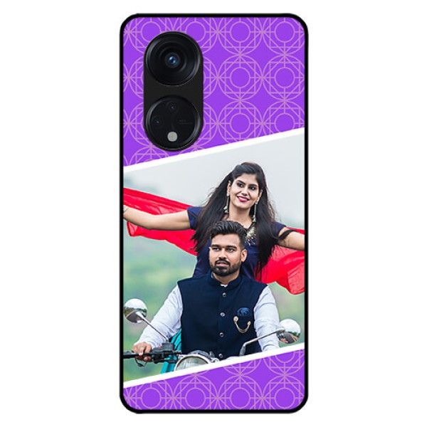 Oppo Reno 8T 5G Custom Glass Phone Case - Violet Pattern Design